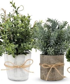 4 Pack Small Fake Plants in White Pulp Pot for Home Decor, Artificial Plants Indoor, Small Faux Plants Indoor for Bathroom Bedroom Kitchen Office Farmhouse Room Shelf Decor