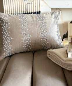 Silver Velvet Lumbar Pillow Cover - Crystal Frostline