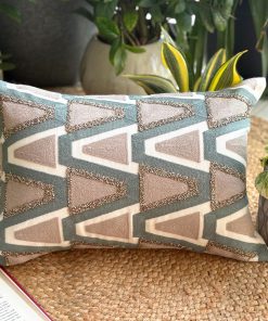 Green Cotton Lumbar Pillow Cover - Trivault